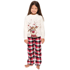 Christmas elk print parent-child long sleeve Pajamas