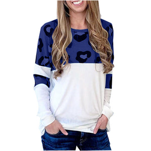 New women's long-sleeved printed sweater, women's T-shirt