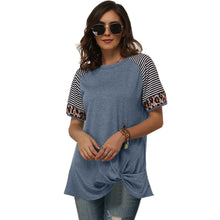 Load image into Gallery viewer, Striped stitching short sleeve T-shirt
