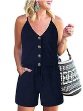 Load image into Gallery viewer, Fashion striped round neck vest lace casual women&#39;s jumpsuit
