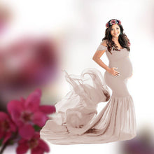 Load image into Gallery viewer, Silky cotton maternity fluttering sleeves Dress
