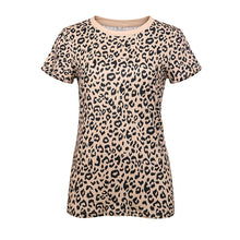 Load image into Gallery viewer, Leopard camouflage printed round neck slim short sleeve T-shirt
