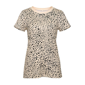 Leopard camouflage printed round neck slim short sleeve T-shirt