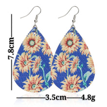 Load image into Gallery viewer, Sunflower chrysanthemum flower leather Earrings
