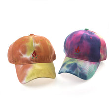 Load image into Gallery viewer, Colorful cotton tie-dye washed embroidery Baseball Cap
