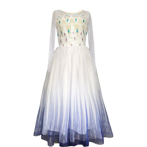 Frozen 2 Princess Elsa Dress, Sequined White Halloween Elsa Dress