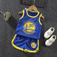 Load image into Gallery viewer, Children&#39;s basketball uniform, children&#39;s summer casual sports short-sleeved shorts suit
