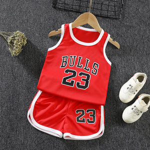 Children's basketball uniform, children's summer casual sports short-sleeved shorts suit