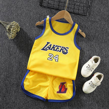 Load image into Gallery viewer, Children&#39;s basketball uniform, children&#39;s summer casual sports short-sleeved shorts suit
