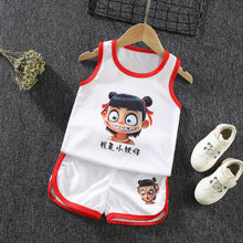 Load image into Gallery viewer, Children&#39;s basketball uniform, children&#39;s summer casual sports short-sleeved shorts suit
