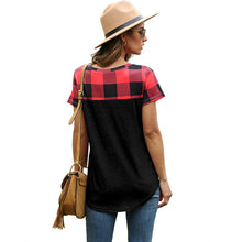 Load image into Gallery viewer, Round neck stitching T-shirt
