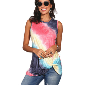 Women's gradient printed sleeveless Vest,  T-shirt,  Top