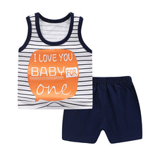 Load image into Gallery viewer, New children&#39;s T-shirt Shorts Suit
