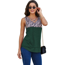 Load image into Gallery viewer, V-neck leopard print Vest, T-shirt
