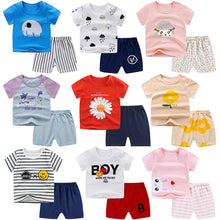 Load image into Gallery viewer, New children&#39;s T-shirt Shorts Suit
