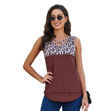 Load image into Gallery viewer, V-neck leopard print Vest, T-shirt
