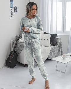 Fashion printing autumn and winter women's casual home wear, long-sleeved women's Suits