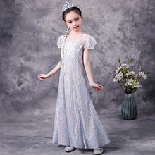 Load image into Gallery viewer, Frozen 2 Princess Elsa Dress, Dress girls sequined mesh skirt cloak detachable
