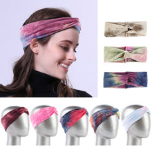 Load image into Gallery viewer, Tie-dye cross wide-brimmed Headband, Headscarf
