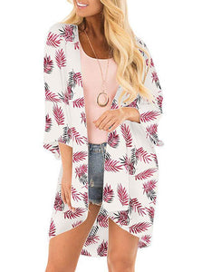 Chiffon digital printed cardigan, sun protection cardigan kimono