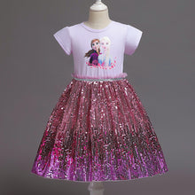 Load image into Gallery viewer, Girls&#39; mesh sequin cartoon Dress
