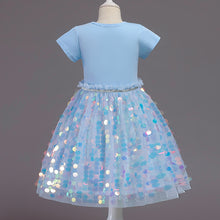 Load image into Gallery viewer, Girls&#39; mesh sequin cartoon Dress
