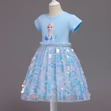 Load image into Gallery viewer, Girls&#39; mesh sequin cartoon Dress
