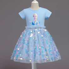 Load image into Gallery viewer, Girls&#39; mesh sequin cartoon Dress
