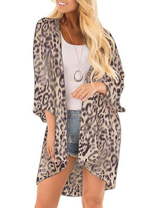 Chiffon digital printed cardigan, sun protection cardigan kimono