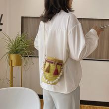 Load image into Gallery viewer, Fashion tassel shoulder messenger Bag, pearl Handbag bucket Bag
