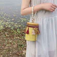 Load image into Gallery viewer, Fashion tassel shoulder messenger Bag, pearl Handbag bucket Bag
