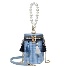 Load image into Gallery viewer, Fashion tassel shoulder messenger Bag, pearl Handbag bucket Bag
