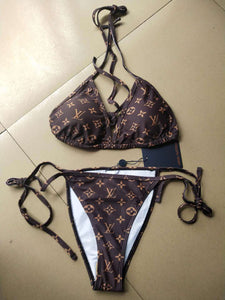 Lace-up split Bikini Swimsuit