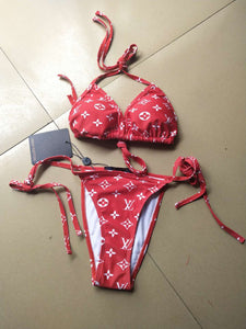 Lace-up split Bikini Swimsuit