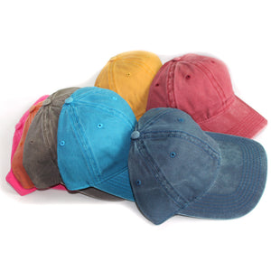 Solid color washed baseball Cap, outdoor shade cowboy Hat