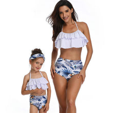 Load image into Gallery viewer, Printed high waist bikini parent-child swimwear
