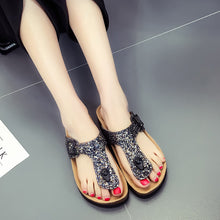 Load image into Gallery viewer, Women&#39;s colorful rhinestone flip-flops， Fashion Sandals
