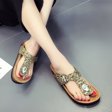 Load image into Gallery viewer, Women&#39;s colorful rhinestone flip-flops， Fashion Sandals
