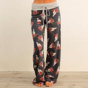 Lace-up casual Trousers, loose lace-up camouflage printed Pants