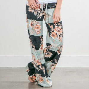 Lace-up casual Trousers, loose lace-up camouflage printed Pants