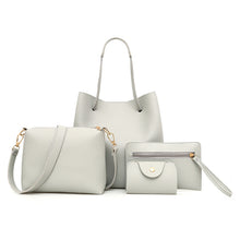 Load image into Gallery viewer, Four-piece fashion lychee pattern soft-leather Bag set
