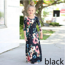 Load image into Gallery viewer, Round neck printed girl&#39;s long Skirt
