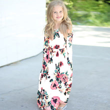 Load image into Gallery viewer, Round neck printed girl&#39;s long Skirt
