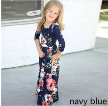 Load image into Gallery viewer, Round neck printed girl&#39;s long Skirt
