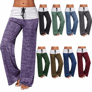 Splicing yoga quick-drying sports Trousers, outdoor casual wide-leg Pants