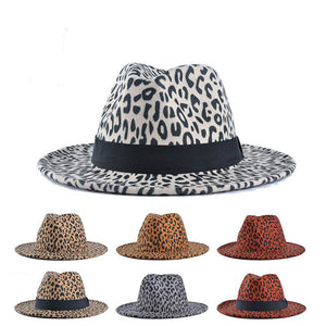 Leopard pattern wool Hat