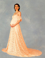 Load image into Gallery viewer, Lace pregnant women trailing short-sleeved Dress
