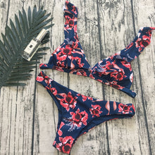 Load image into Gallery viewer, Printed bikini ruffle Swimsuit
