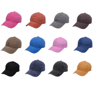 Solid color washed baseball Cap, outdoor shade cowboy Hat