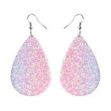 Load image into Gallery viewer, Double-sided sequined leather Earrings
